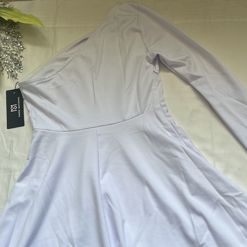 Chic One-Shoulder White Dress - Picture 11 of 12